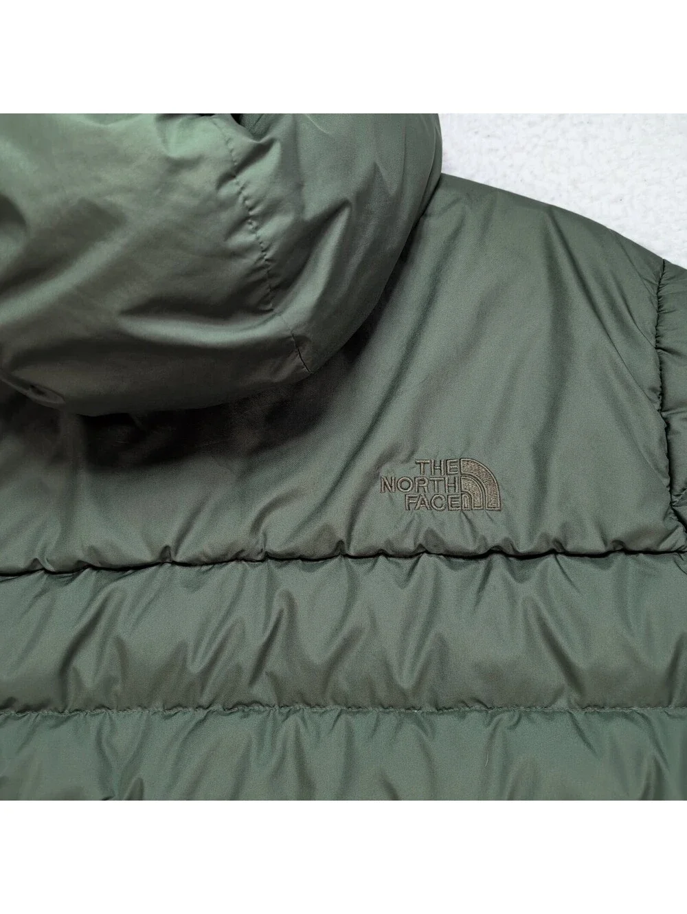 The North Face Aconcagua XL Hooded Down Puffer Jacket Green 75/25 Insulated Coat